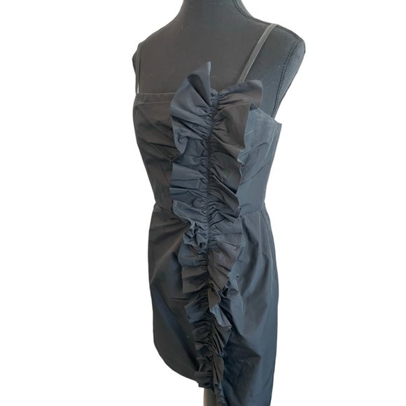 BCBG MAXAZRIA black ruffled cocktail dress - Picture 3 of 4